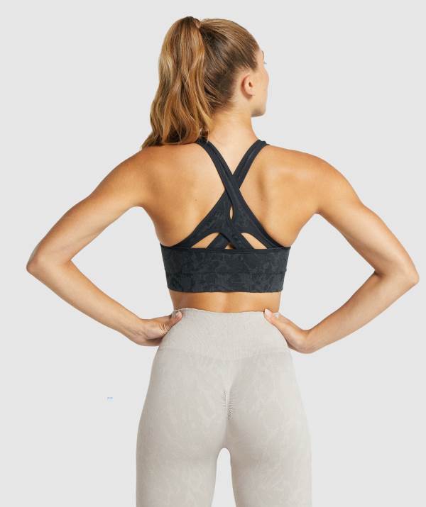Damske Športové Podprsenky Gymshark Adapt Animal Seamless Čierne | GR4790681